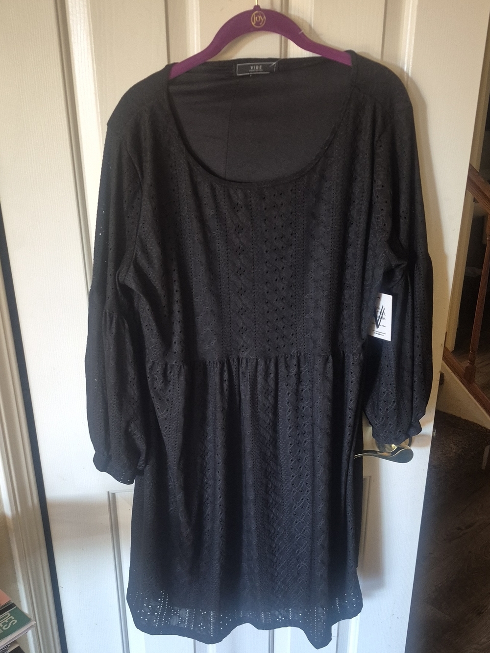 Vibe Black Eyelet Babydoll Dress 2x New